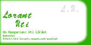 lorant uti business card